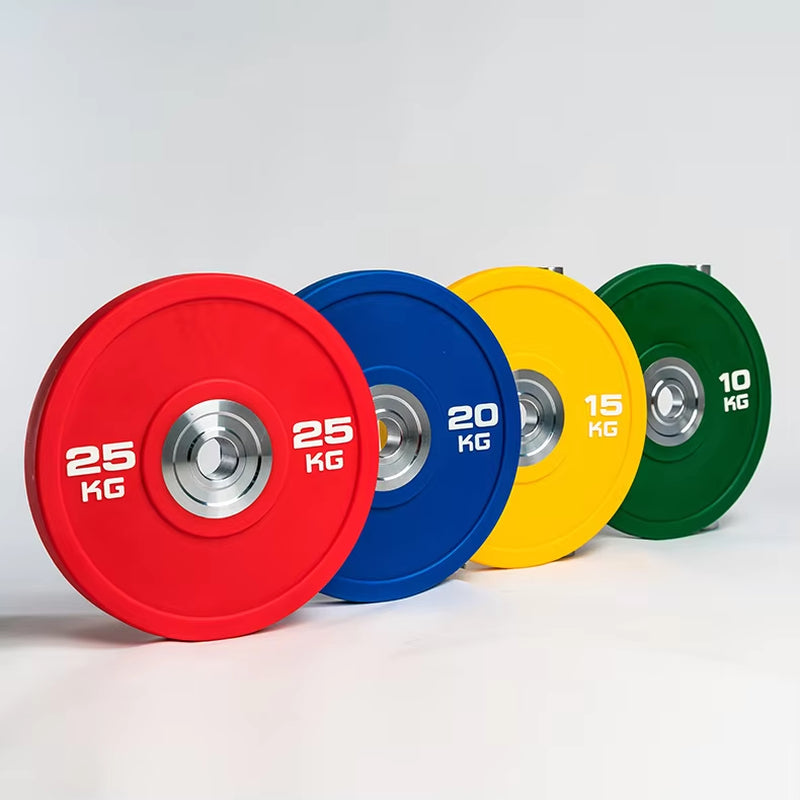 Wholesale Barbell Set Weight Plates Bar Colorful Rubber Coated Cast Iron Weight Disc Fitness Gym Weight Plate