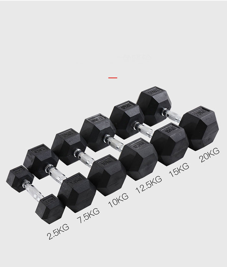 Hexagon Dumbbells (Rubber Coated)